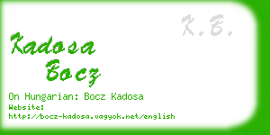 kadosa bocz business card